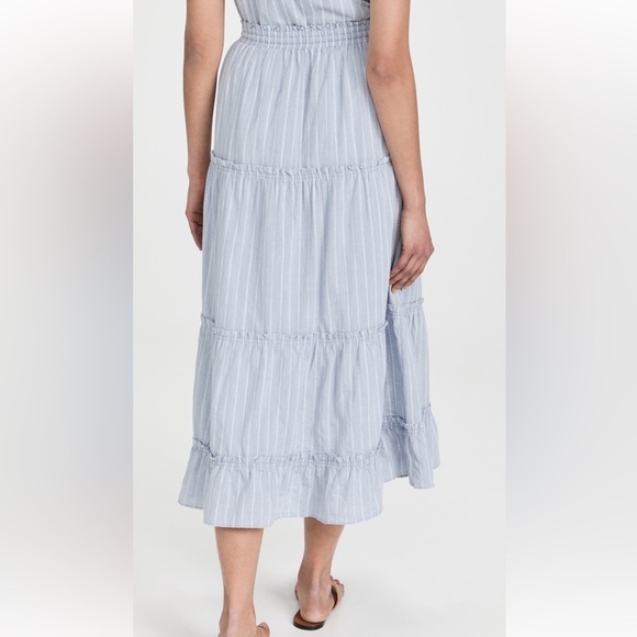 Brand new condition!! Striped ruffle tiered maxi skirt high waisted a-line cut - Picture 3 of 7